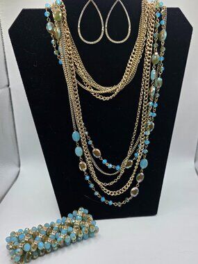 Premier Designs Belize Necklace Bracelet & Zoey Earrings 3 Piece Set
